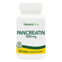 Natures Plus Pancreatin - 1000 mg, 60 Tablets - Natural Digestive Enzyme Supplement for Gastrointestinal Support - Contiene Amylase, Protease & Lipase - Gluten-Free - 60 Servings