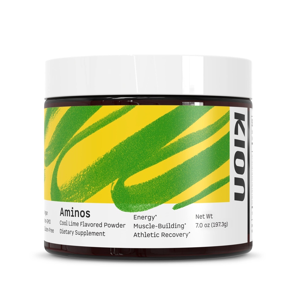 Kion Aminos Essential Amino Amino Acids Supplement - Amino Amino Acid Powder, Amino Energy Powder, Essential Energy Without Caffeine, Essential Amino Acids, BCAA EAA - 30 Servings, Cool Lime