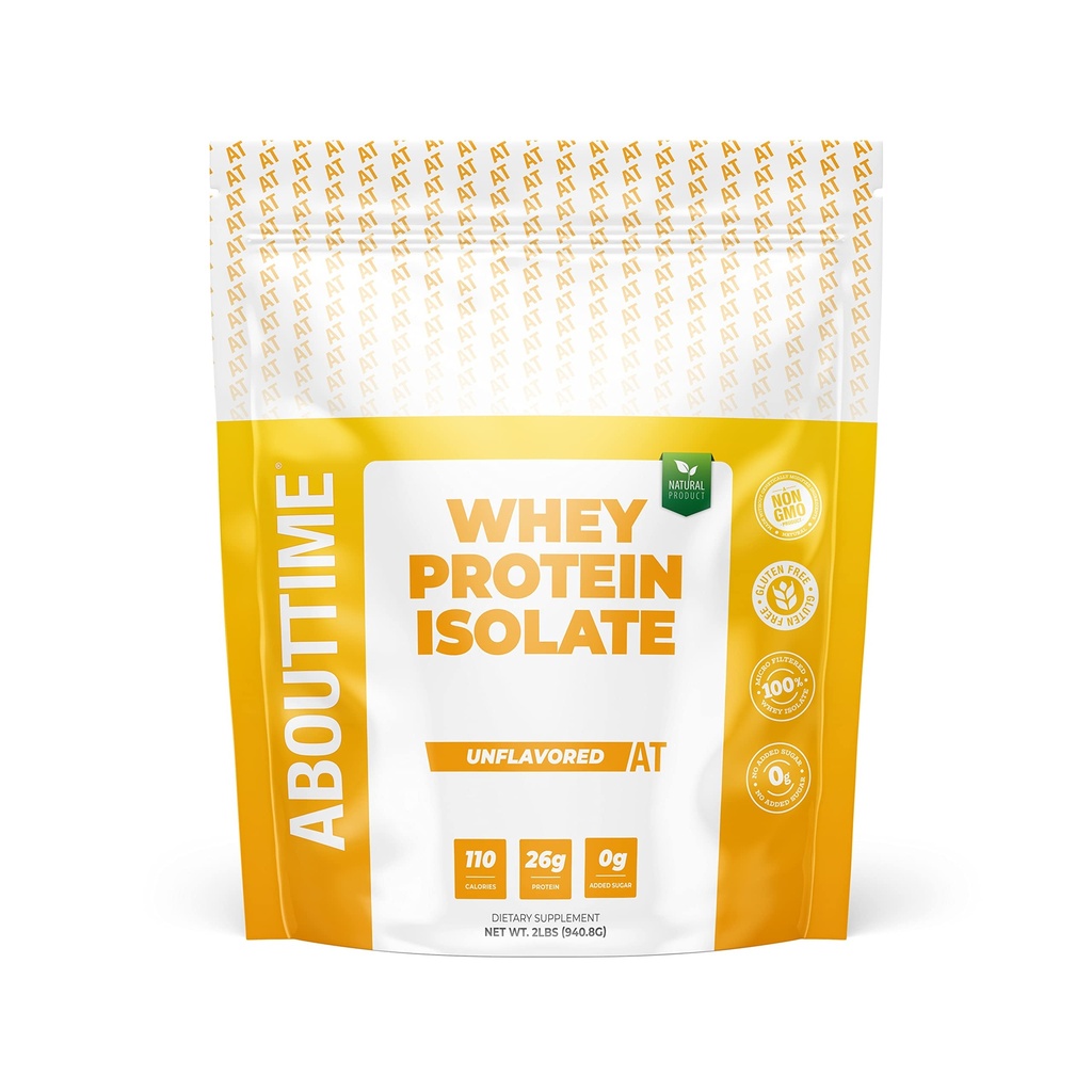 Acerca del tiempo desarmado Whey Protein Isolate Powder 26g, Natural Ingredientes, No Gluten-Free, Lactose-Free, No Artificial Sweeteners, Low Carb, 32 Servings