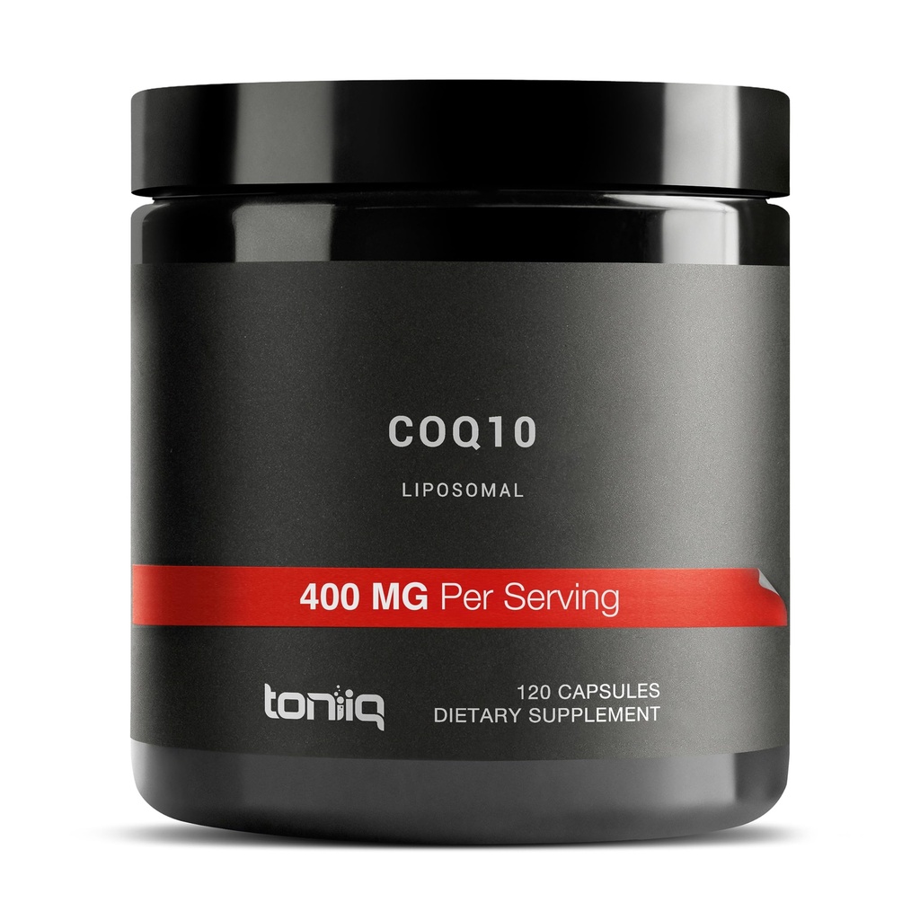 Liposomal CoQ10 400mg - 98% Puro Coenzyme Q10 - Fórmula de Fuerza Extra con absorción mejorada – Testado de Terceros – 120 cápsulas vegetarianas