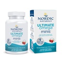 Naturales nórdicos Ultimate Omega Minis, sabor a fresa - 60 Minis Gels suaves - 1120 mg Omega-3 - Suplemento de aceite de pescado de alta potencia - EPA & DHA - promueve la salud del cerebro y el corazón - 30 Servimientos