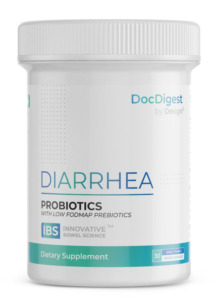 Probiótico contra la Diarrea IBS para Alivio de la Diarrea e IBS-D - Píldoras antidiarreicas clínicamente estudiadas para Confort a largo plazo - Medicamento de Diarrea para Adultos - Suplemento Especializado IBS y Medicina