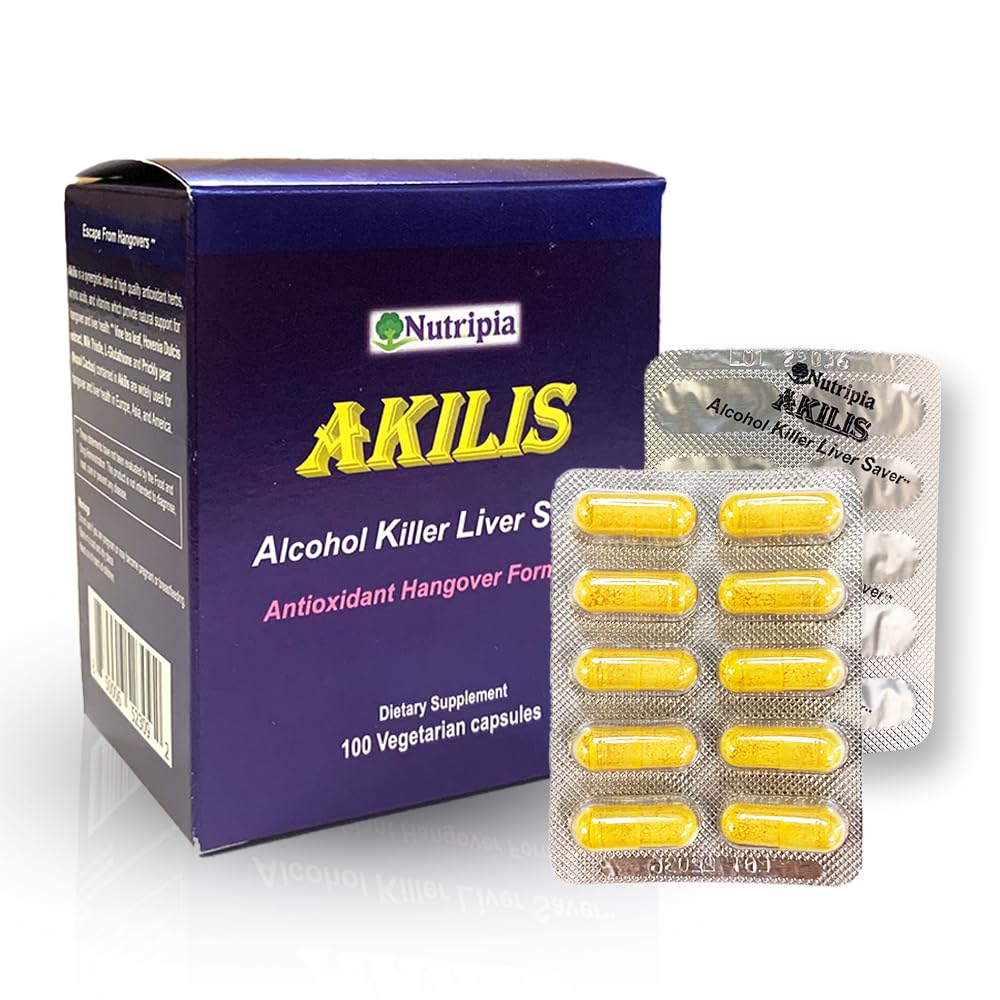Akilis Antioxidant Liver Support Pills (100 Vegi Caps, 33 Doses) – Boosts Recovery After Drinking for Better Mornings, Detox " Repair with Hovenia Dulcis, Milk Thistle, Glutathione and 16 Ingredients