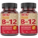 DEVA Vegan Vitamina B12 Fast Dissolve Supplement - Once-Per-Day Complex with 1000 Mcg Methylcobalamin B12, Folic Acid, B6 - Lemon Flavor - 90 Dissolvable Tablets, 2-Pack