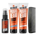 Kit de cuidado de barbas silvestres, champú fortificado de biotina y acondicionador con cafeína, dos botellas de 4 oz, promueve el crecimiento saludable de la barba