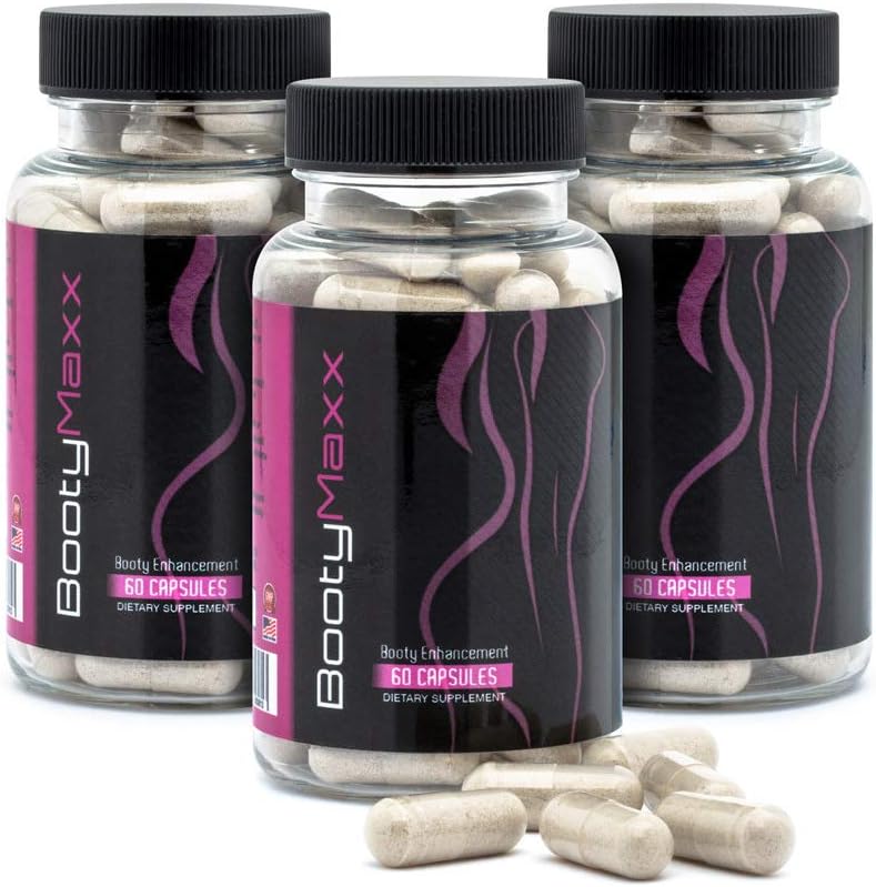Booty Maxx Pills, Supplements for Women and Men, Target Your Curves, Butt Formula with Ingredients, The Original Booty Brand.