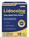 Sumifun 4% Lidocaine Patches Plus 1% Menthol - 15 Cuentas Maximum Strength OTC Pain Relief Patches for Back Ache Stiff Neck Joint Pain Muscle Soreness Topical Analgesic