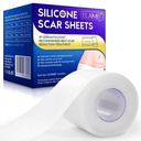 Nuevas hojas de cicatrices transparentes de silicona(1.6” x 120”Inch - 3M), Cinta de distancia, Fajas de coche, Reutilizable, Hojas de extracción profesional de cicatrices para la detección de C, Cirugía, Quemadura, Keloid, Acne et, Escarpado.