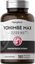 Piping Rock Yohimbe Suplementos para Hombres Silencio 2200 mg Silencio 180 Capsules Silencio Max Concentrado Extracto No-OMG, Suplemento gratuito