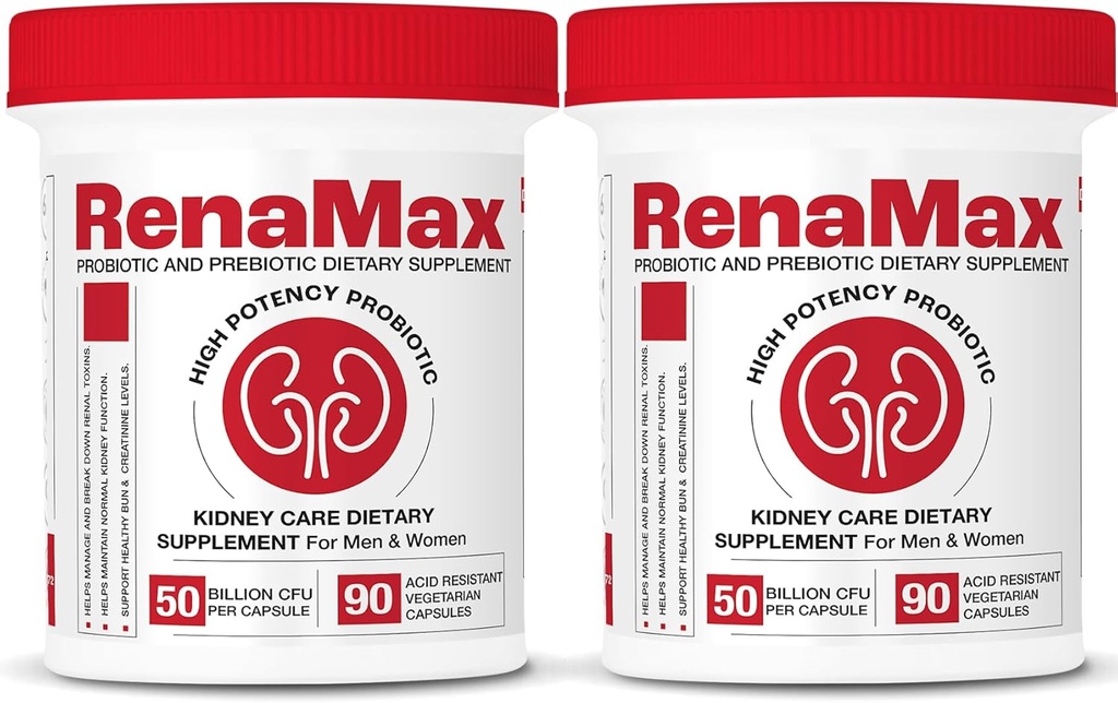 Capsule Kidney Restores " Kidney Care Supplement - Probiotic " Prebiotic Supplement to Support Normal Kidney Function - 50 Billion CFU per Capsule - Made in U.S.A (180 Caps (2 Pack))
