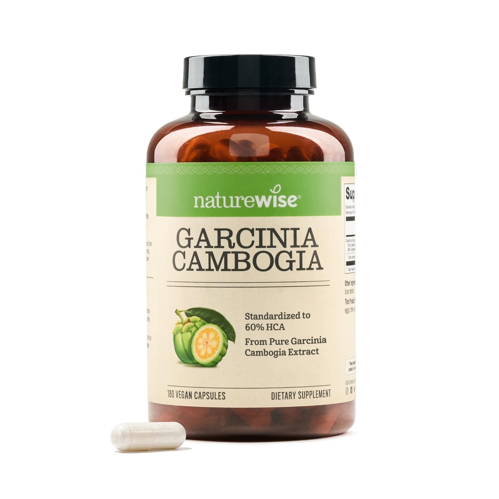 Garcinia Cambogia natural - 60% HCA Concentration Extract, Natural Support for Weight Goals and Energy Levels - Vegan, Non-GMO, Gluten Free - 180 Capsules[2-6 Month Supply]