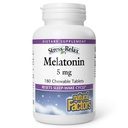 Stress-Relax Melatonin 5 mg por Factores Naturales, Asistencia Natural para el sueño, Reinicie el ciclo del sueño, 180 comprimidos masticables (180 porciones), Peppermint Flavor