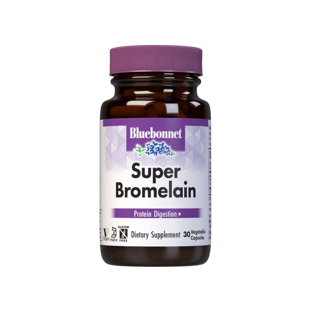 BlueBonnet Super Bromelain Vegetarian Capsules, Pineapple, 500 mg, 30 Conde