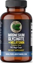 Glycinate de magnesio con Melatonina 3 mg - 90 cápsulas veganos por vitaminas de laboratorio puro - Ayuda con Jet Lag y ciclos de sueño 🍁 Hecho en Canadá