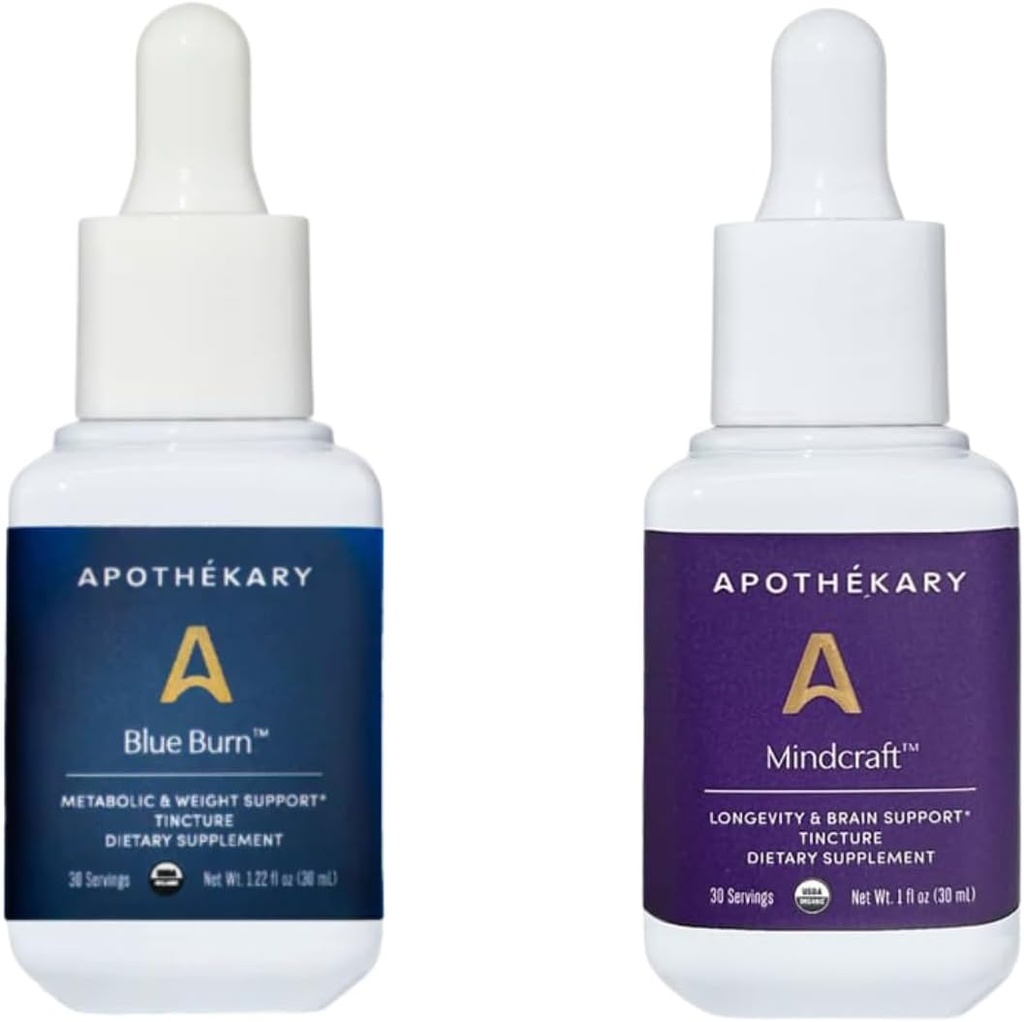 Apothékary Energy Duo, Herbal Supplement Bundle Incluye Blue Burn y Mindcraft