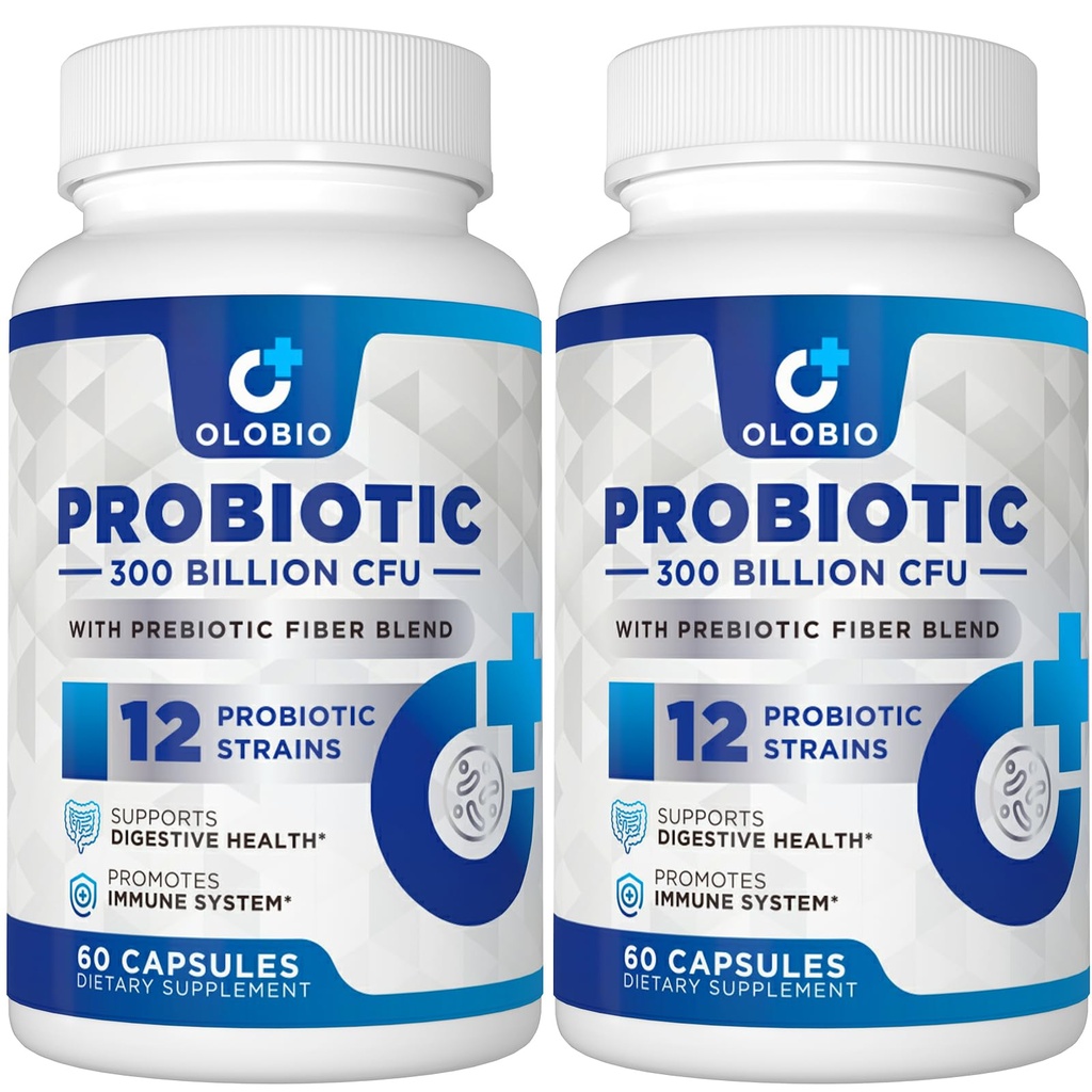 300 Billones CFU Probiótico, 12 Estrechos con 3 Prebióticos Orgánicos, Probióticos para Mujeres y Hombres, Suplemento diario para Salud Digestiva, Inmune, Gut &amp; Bloating, Estable, Vegan, 120 Condes
