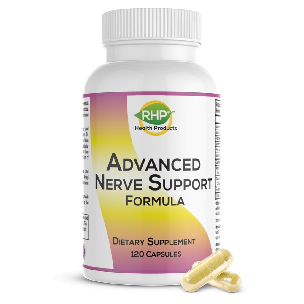 Advanced Nerve Support Formula. Neuropatía periférica Suplemento con ácido lipoico alfa para la función sana de reparación de nervios. Fórmula máxima de fuerza, 120 cápsulas