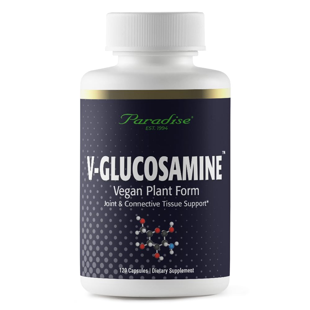 Suplemento V-Glucosamina paradisiaco, Salud Conjunta, Super Potent, Ultra Pura, Vegan, No GMO, Gluten Gratis, 120 cápsulas vegetarianas