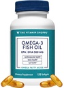 Vitamin Shoppe Omega 3 Fish Oil 1000mg, EPA 300mg & DHA 200mg, Purity Assured, Molecularly Distilled to Support Cardiovascular, Joint and Brain Health (120 Softgels)