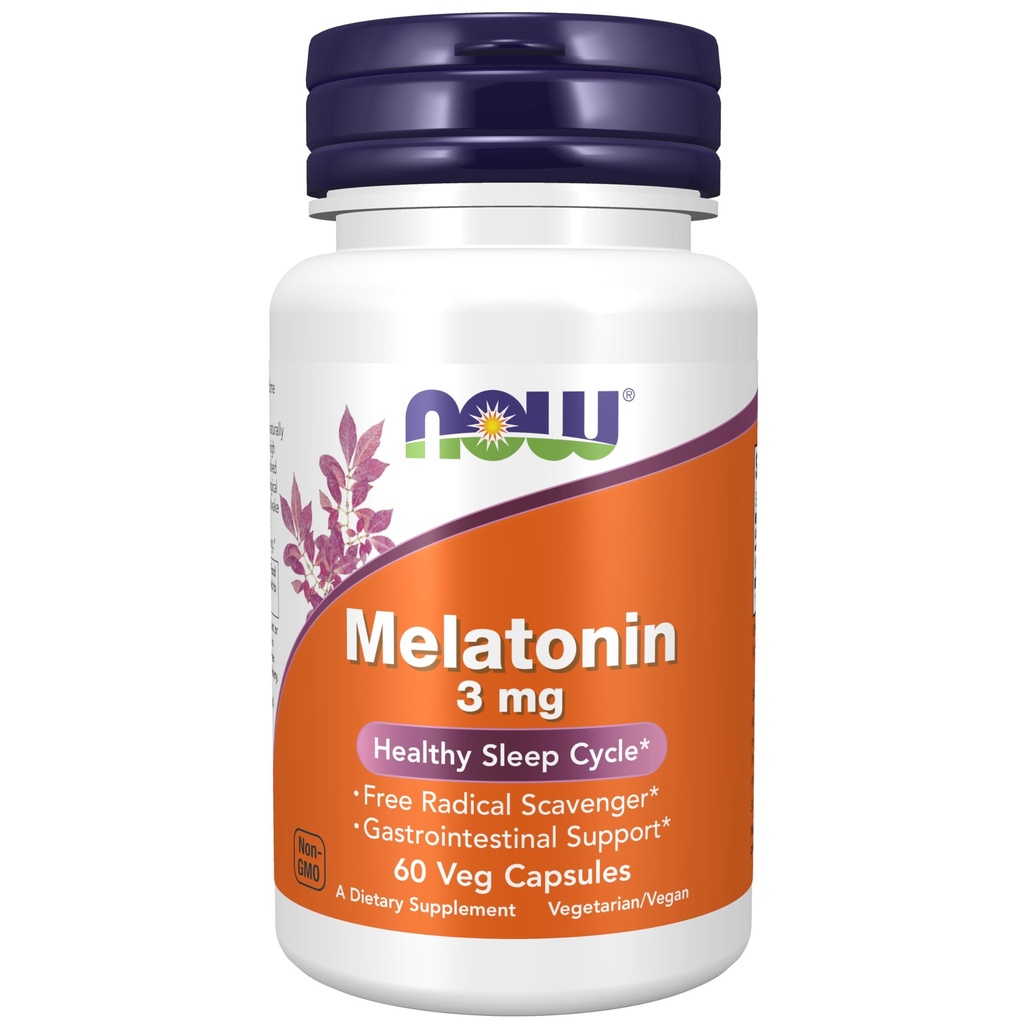 AHORA Suplementos de alimentos, Melatonina 3 mg, Escalada Radical Libre*, Ciclo de sueño saludable*, 60 cápsulas de verduras