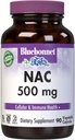 Bluebonnet NAC Suplemento N-Acetyl-L-Cysteine 500 mg - Antioxidante Celular Health & Immune Support - Free-Form Amino Acid for Women ' Men - Non-GMO, Kosher, Gluten-Free - 90 cápsulas vegetales
