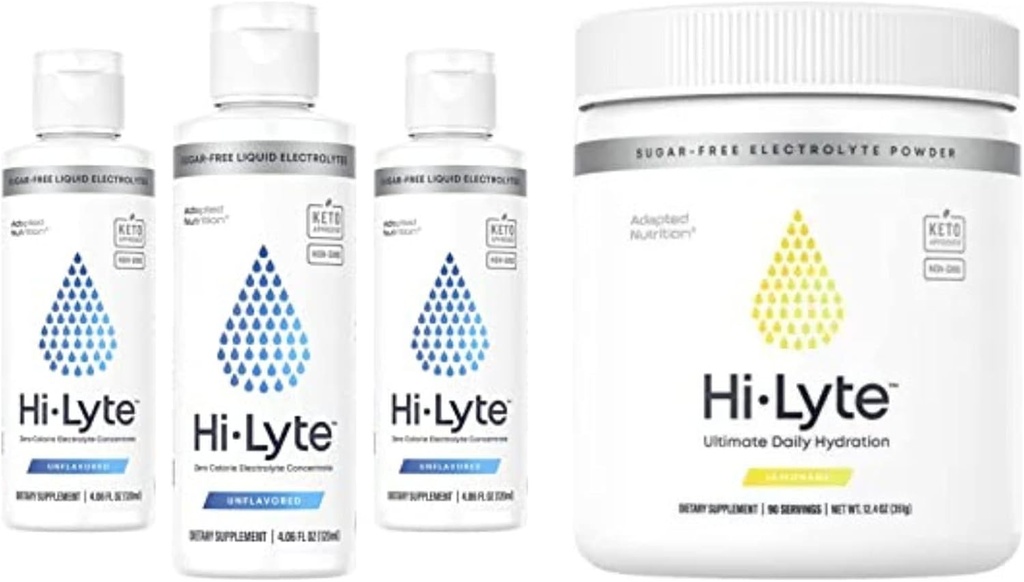 Hi-Lyte Electrolyte Powder, Daily Hydration Supplement Drink Mix, 90 Servings Silencio Light Refreshing Flavor (Lemonade) Anterior Hi-Lyte Electrolyte Concentrate for Immune Support, 20%+ Más Potassium 144 Servings