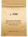 PURE ORIGINAL INGREDIENTES Spirulina Powder (4 oz) Green Algae Superfood con Phycocyanin