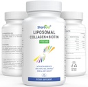 Liposomal Hidrolyzed Collagen Peptides 1700mg y Biotin 10000mcg Suplementos para Mujeres, Hombres, Alta Absorción,Vitamin E,C y Zinc cápsulas para la piel, el crecimiento del cabello, la unión y las uñas,60 Softgels