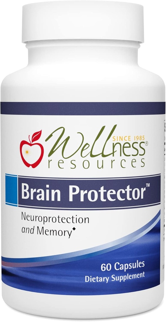 Wellness Resources Brain Protector Longevity Supplement with Novusetin Fisetin, Longvida Curcumin, Aurora Blue Wild Blueberry y na-RALA. Apoyo cerebral senolítico, nervioso (60 cápsulas vegetarianas)