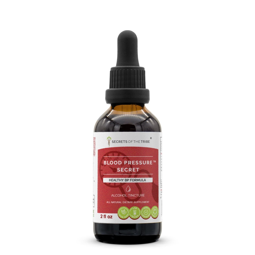 Secretos de la Tribu - Secreto de Presión de Sangre, Fórmula de Circulación Saludable, Suplemento Herbal gotas de alcohol Liquid Extract 2 fl oz