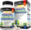 BioSchwartz Suplemento Nutricional Probiótico diario - 40 millones de CFU para la Salud Gut - Probióticos para Hombres y Mujeres - Salud Digestiva con Astragalus & Lactobacillus - Establo Stable - 120 Conde