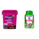 Viactiv Calcium +Vitamin D3 Suplemento Soft Chews, Milk Chocolate, 60 Chews &amp; Vitafusion Extra Strength Vitamina B12 Gummy Vitaminas para Energía Metabolismo Apoyo