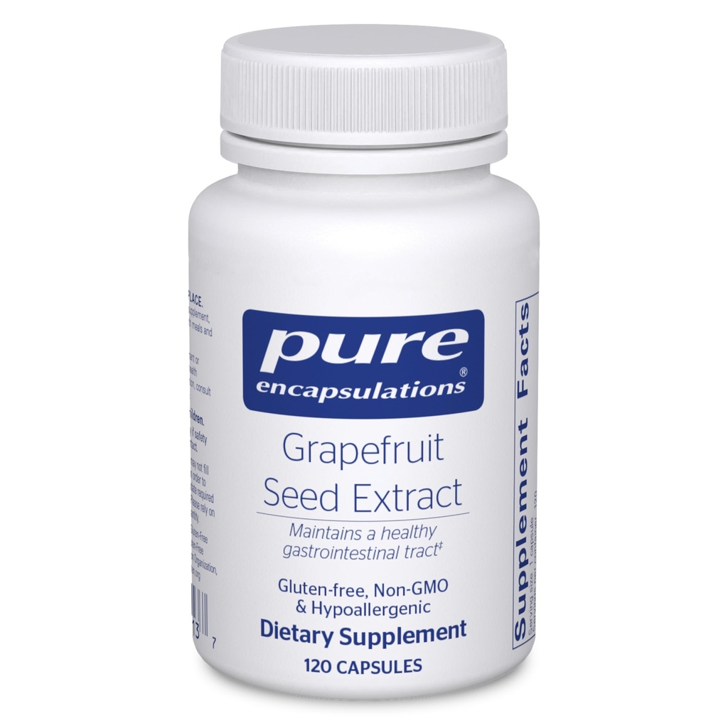 Pure Encapsulations Grapefruit Seed Extract ← Supplement to Support The Balance of Intestinal Microorganisms and G.I. Tract*  120 Capsules