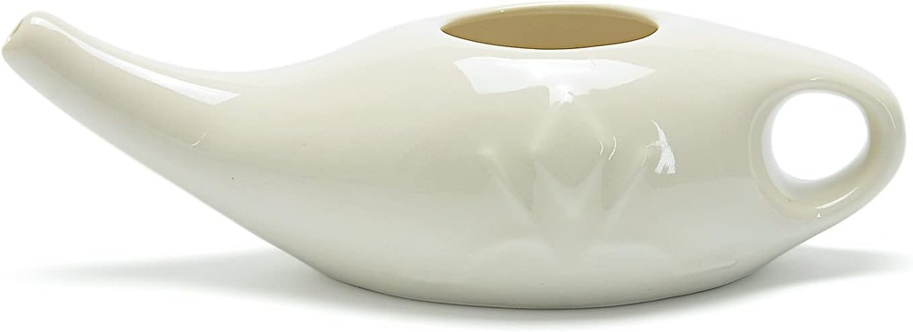 Cerámica Neti Pot para Nasal Sinus Limpieza de lavado Irrigación Alivio - Microondas y Lavavajillas Caja Fuerte - Petite