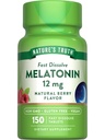 La verdad de la naturaleza Melatonin 12 mg  150 Tablets peru Quick Dissolve  Natural Berry Flavor ← Vegan, Non-GMO &amp; Gluten Free Supplement for Adults
