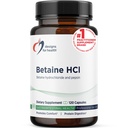 Diseños para el HCl de Betaine de Salud con Pepsin - 750mg Hidrocloruro de Betaine + Enzima Digestiva Proteína - No-OMG Suplemento de Función Digestiva de Apoyo (120 cápsulas)