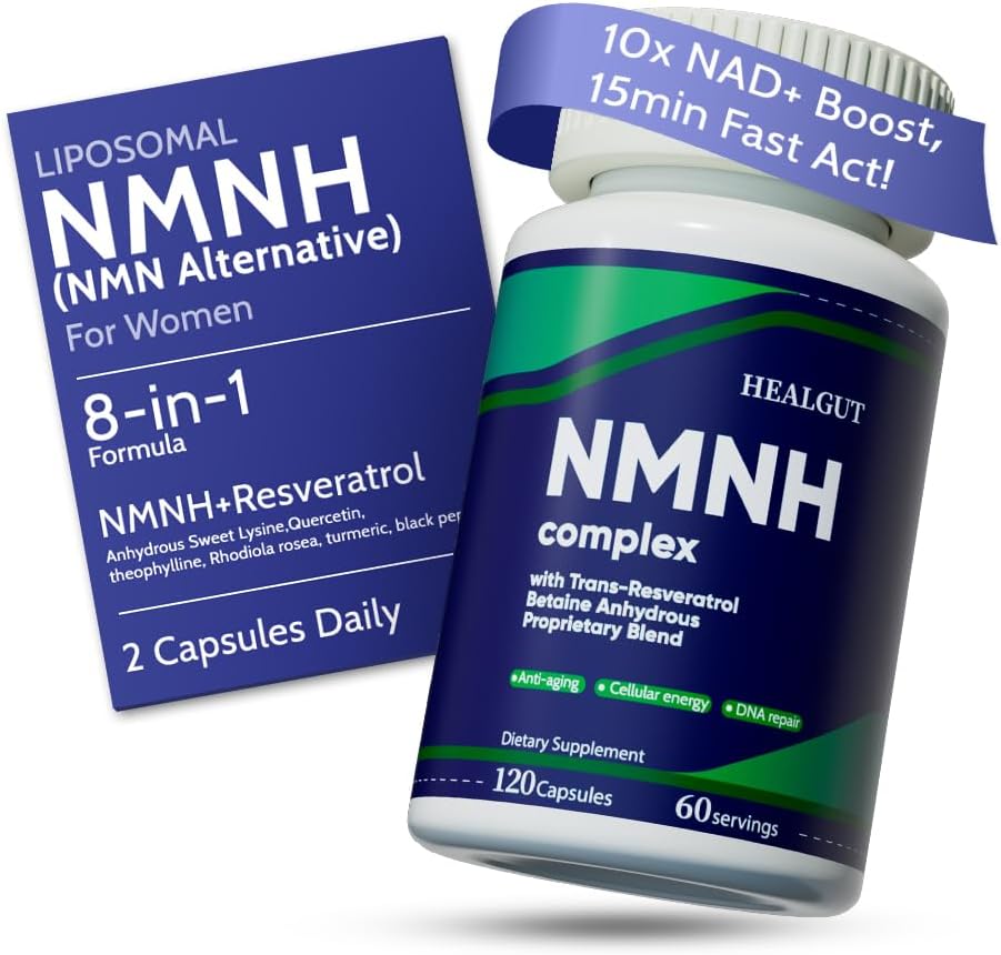 Liposomal NMNH Supplement for Women‘s Energy： NMN Alternative + Trans-Resveratrol + TMG | Boosts NAD+ Levels, Cellular Regeneration & Radiant Skin - 60-Day Anti-Aging Formula