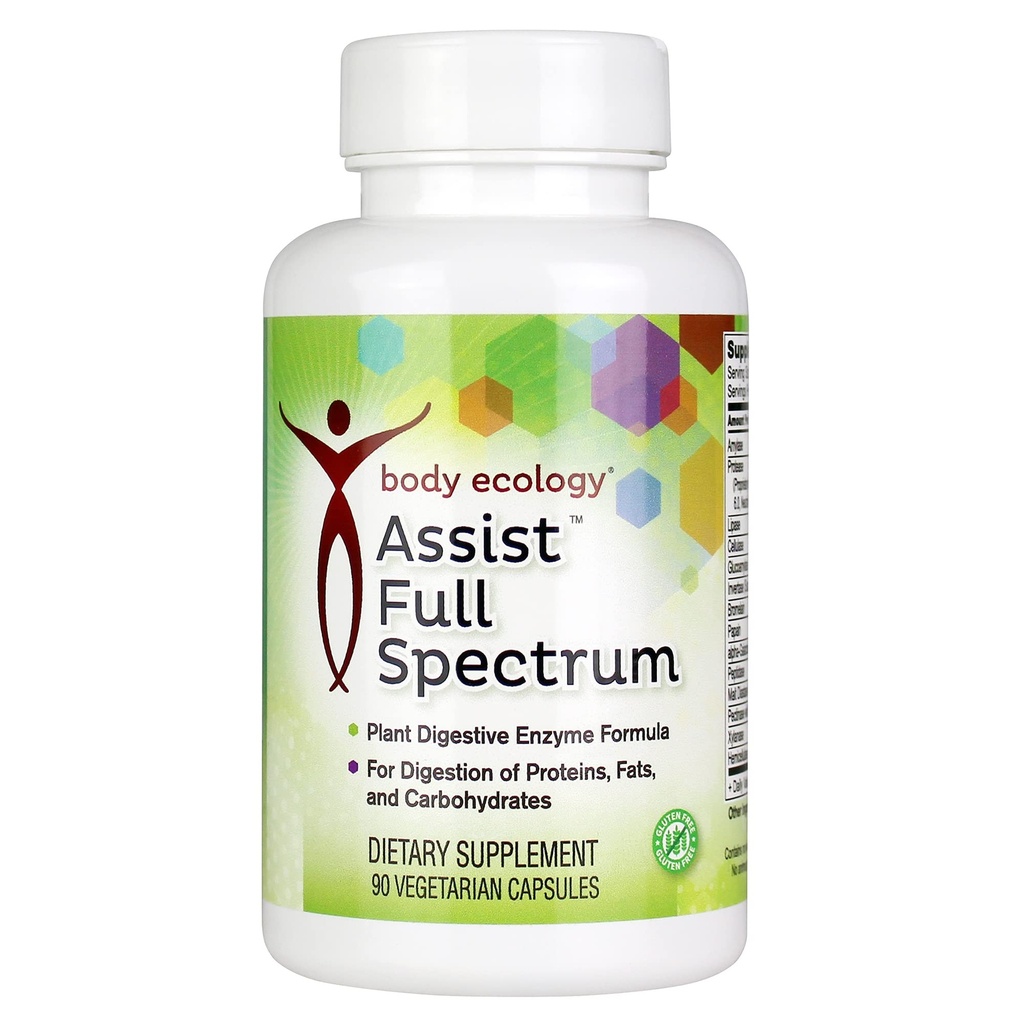 Body Ecology Assist Full Spectrum Enzymes ← Plant Digestive Enzyme Supplement TEN Healthy Digestion and Absorbs Nutrients TEN 90 Vegetarian Count