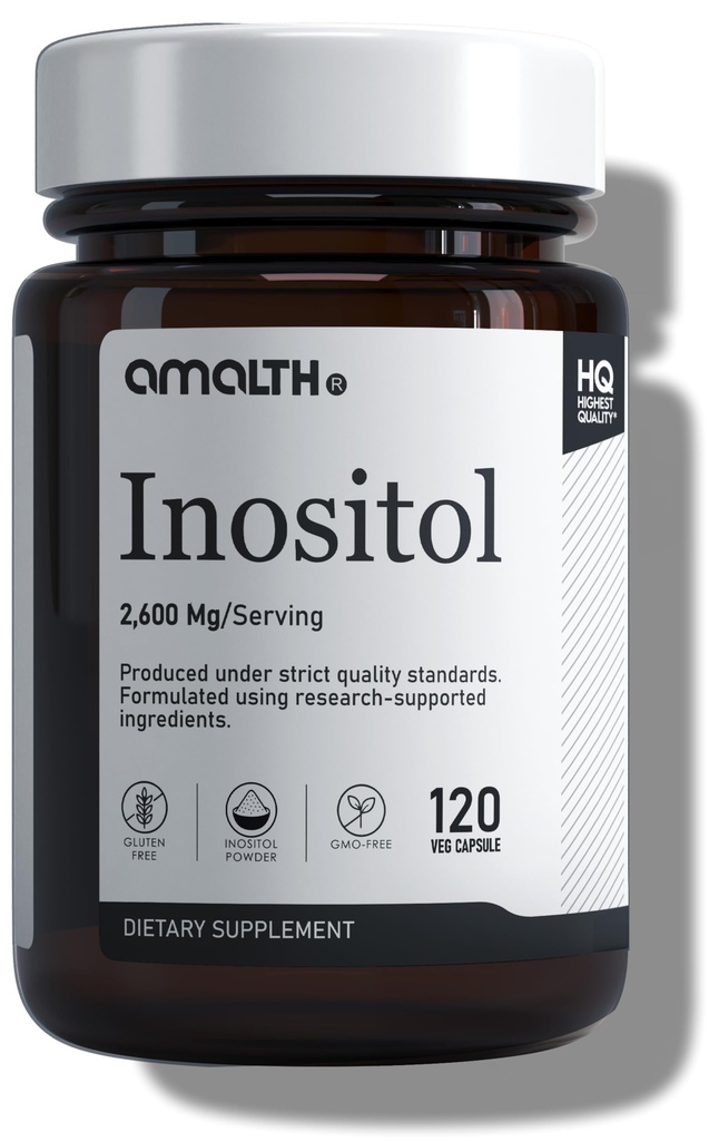 AMALTH Myo-Inositol per Serving Capsules, Hormone Balance & Healthy Ovarian Function Support (120 cápsulas)