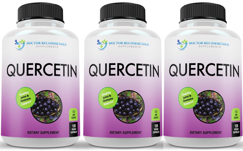 DOCTOR RECOMENDADO SUPPLEMENTOS Quercetin 1000mg Por Serving - (Vegan, Non-GMO) (120 Veggie Capsules, Pack of 3)