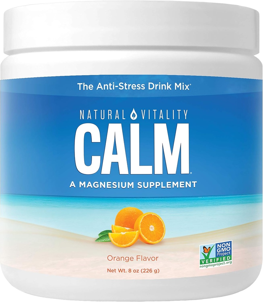 VITALIDAD NATURAL Orange Flavor Magnesium Anti-Stress Drink Mix, 8 OZ