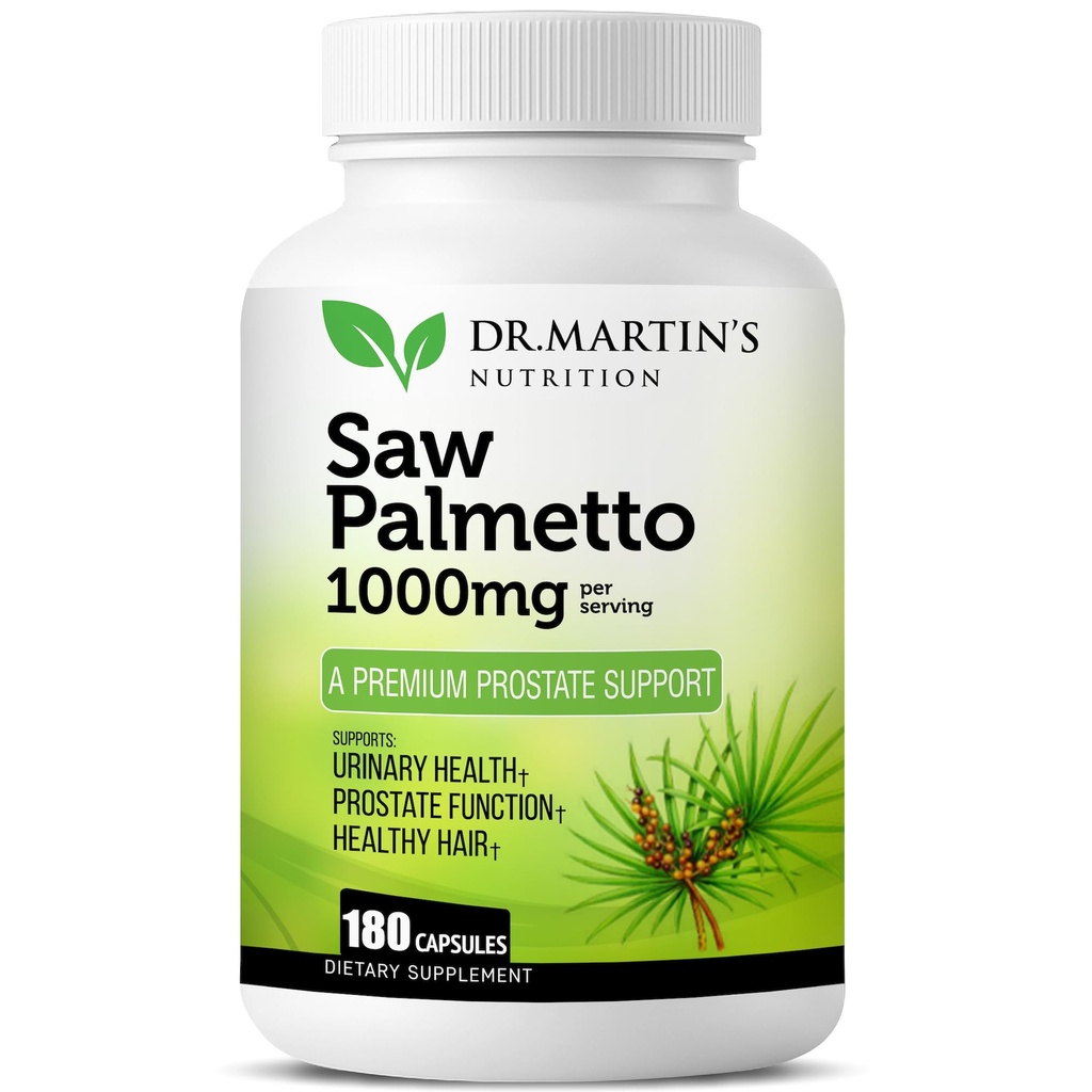 USA Grown Saw Palmetto tención 180 Capsules Prostate Health Suplemento Silencio para el crecimiento del cabello para hombres &amp; mujeres Apoyo para ayudar a mantener la frecuencia normal de la orina " Natural DHT Blocker para ayudar a prevenir la pérdida del cabello