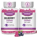 2 Pack Lutein Gummmies Eye Health Supplement for Adults, Lutein &amp; Zeaxanthin Supplements Eye Vitamins Gummies, Bilberry with Lutein for Promoting Eye & Vision - 120 Gummies