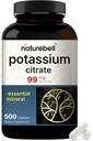 Suplemento de Citrato de Potasio 99mg, 500 cápsulas vivieron de forma fácil Absorbida – Balance Electrolílito Mineral Esencial – apoya el músculo, el hueso, la salud cardíaca – No GMO