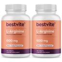 BESTVITE L-Arginine 1000mg por Tablet (480 Tablets) (240 x 2) – Grado farmacéutico – Contiene 20% más Arginina pura Comparada con Arginina HCl – Precursor de óxido nítrico*