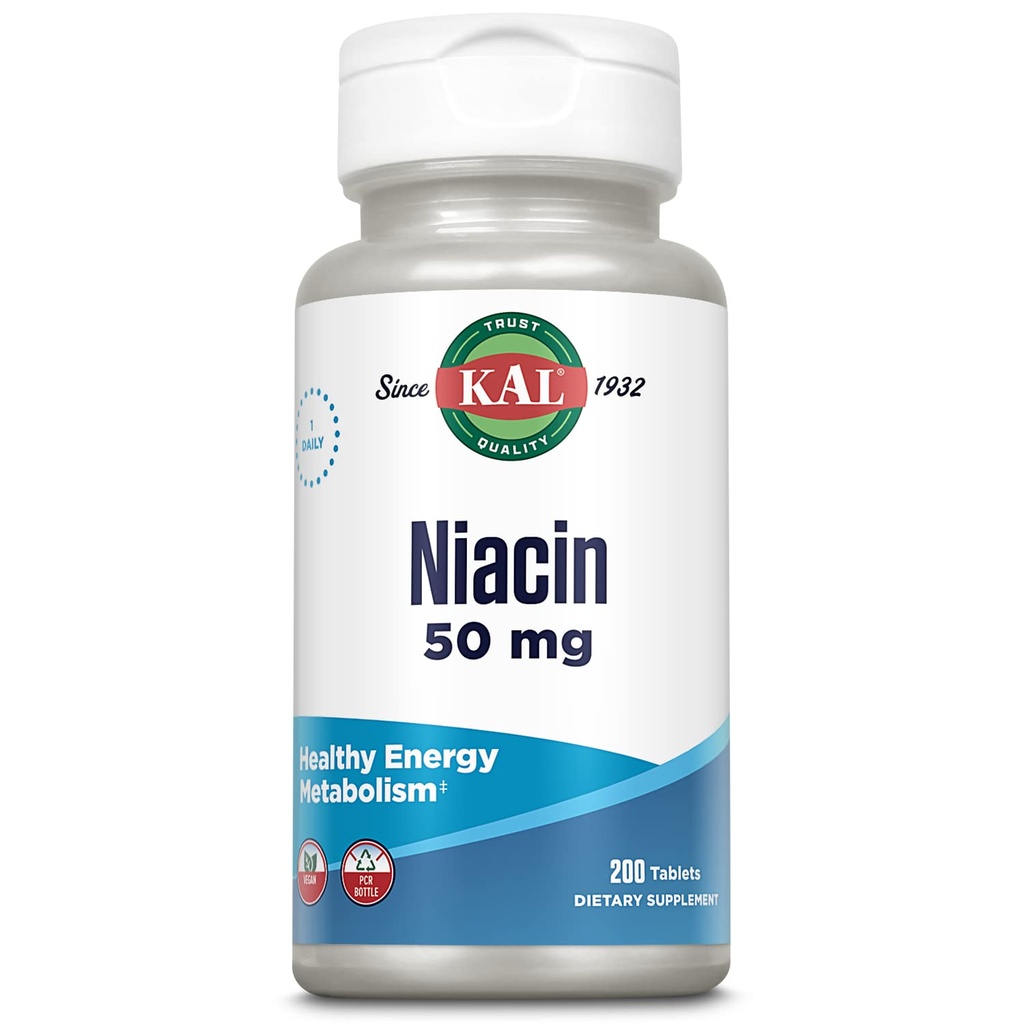 Kal 50 Mg Niacin Tablets, 200 Conde