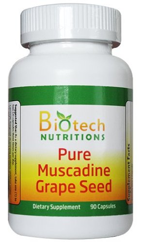 Muscadina Grape Semilla 100% Pure Muscadine Grape Semillas 90 cápsulas por botella 650 mg por cápsula