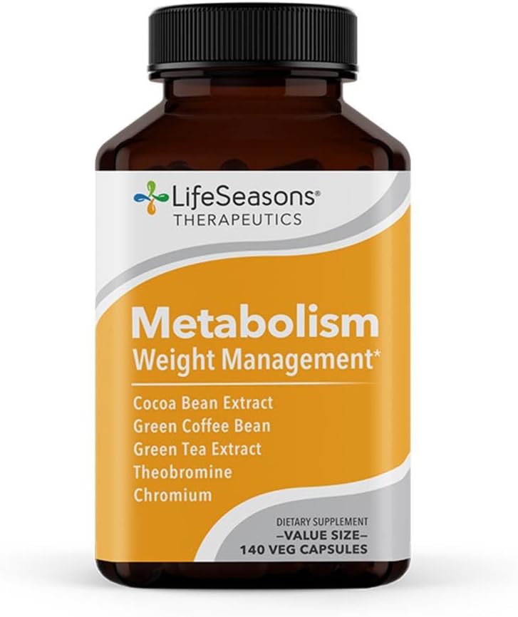 Metabolismo - Soporte de control de peso " Suplemento de toma de energía - Supresor natural de la competencia - Cuerdas Cravings - té verde, grano de café, cromo, cacao " Theobromine - 140 cápsulas