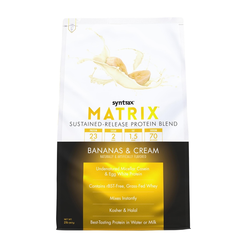 Matriz Nutricional de Syntrax - La proteína de liberación sostenible Blend, Bananas &amp; Cream 2 lbs.
