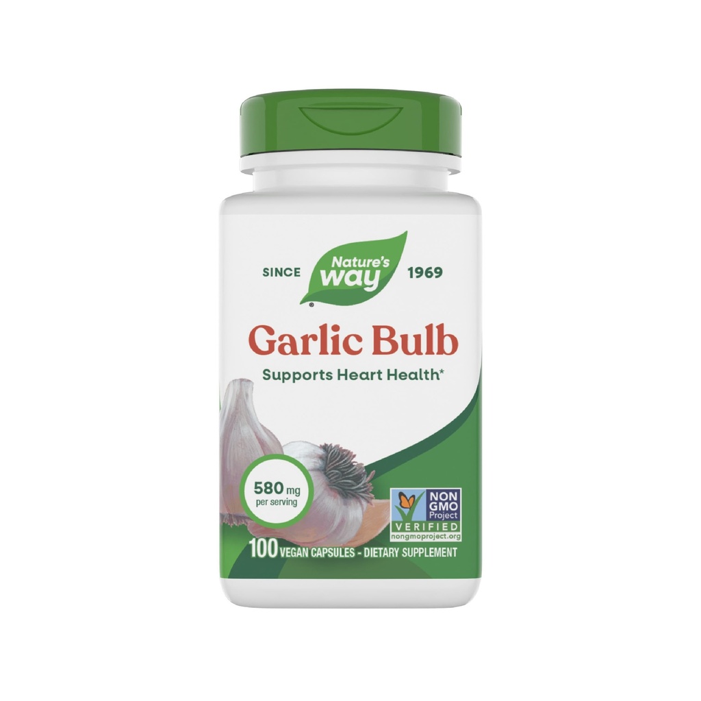 Manejo de ajo de la naturaleza, apoya la salud del corazón*, Proyecto no GMO Verificado, 580 mg por ser, vegano, 100 cápsulas (paquete mayo Vary)
